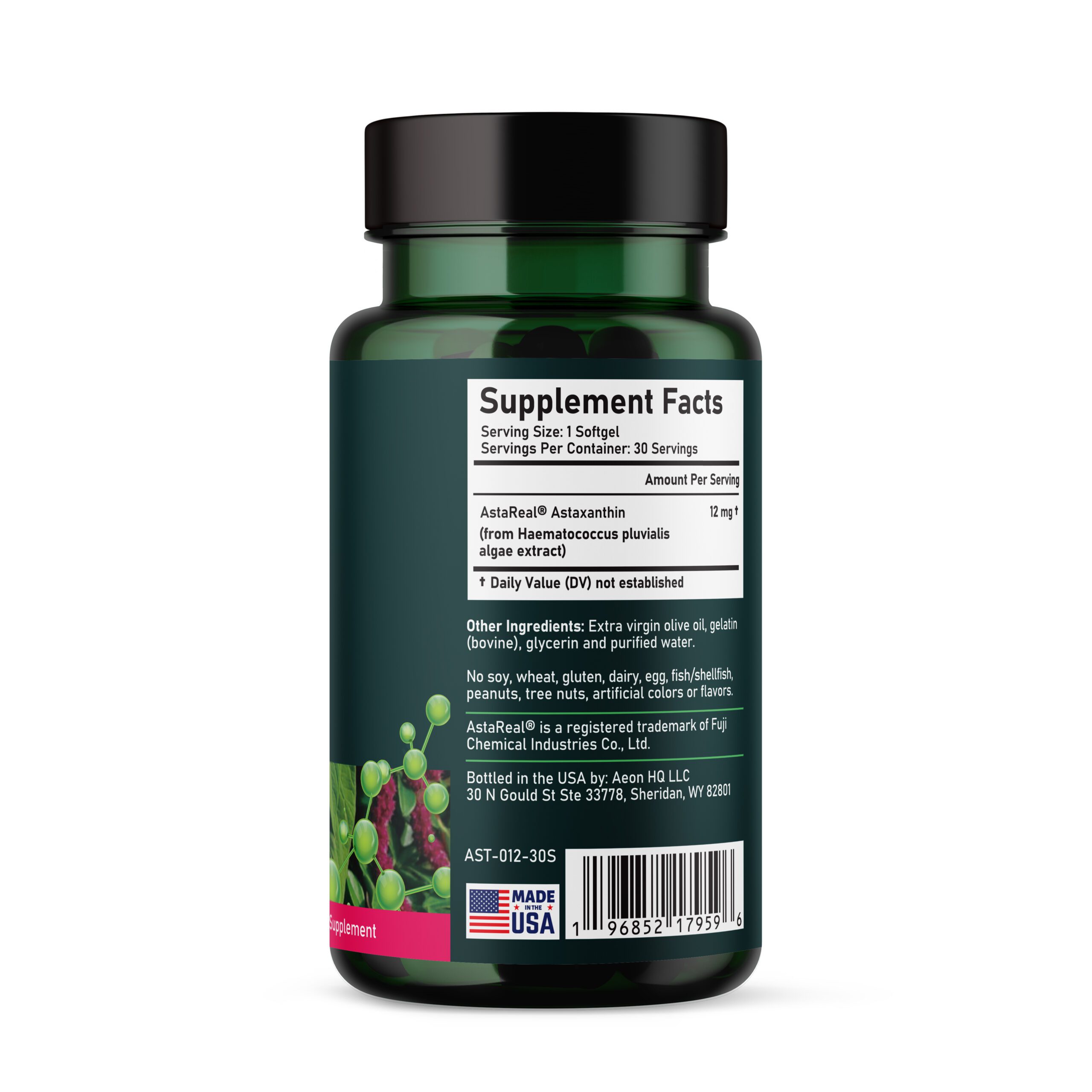 AstaReal Supplement Facts